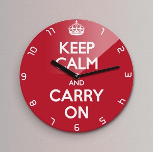 KEEP CALM AND CARRY ON 무소음벽시계 (소) KYE220-RD
