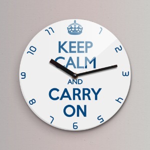 KEEP CALM AND CARRY ON 무소음벽시계 (소) KYE220-WH